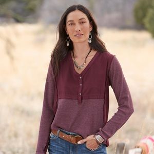 Sundance Ada Mae thermal top, Blackberry, size S/M